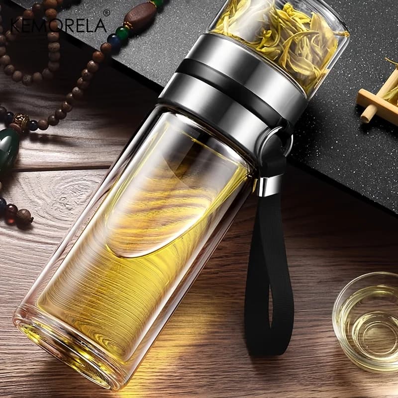 SZKLANA BUTELKA NA HERBATĘ Z ZAPARZACZEM 350 ML/450 ML/500 ML