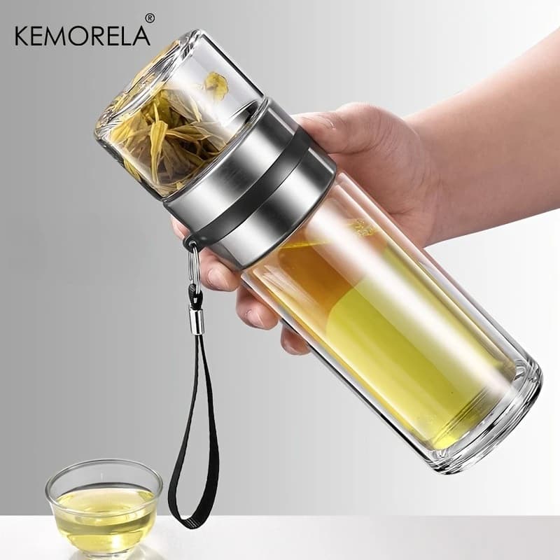 SZKLANA BUTELKA NA HERBATĘ Z ZAPARZACZEM 350 ML/450 ML/500 ML
