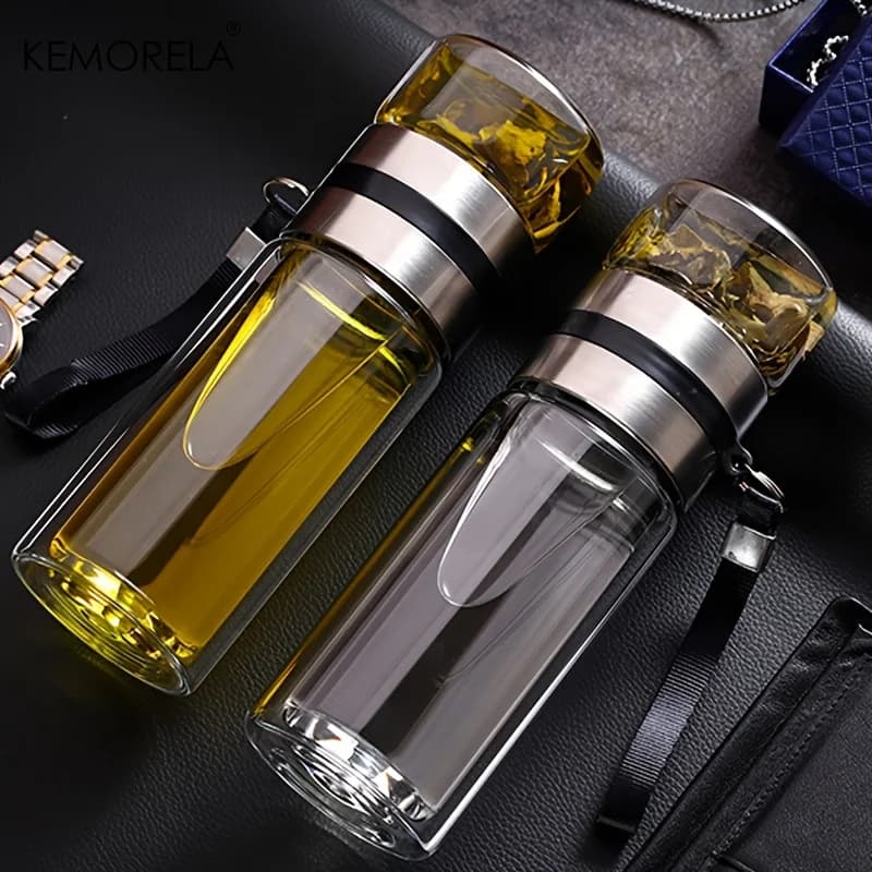 SZKLANA BUTELKA NA HERBATĘ Z ZAPARZACZEM 350 ML/450 ML/500 ML